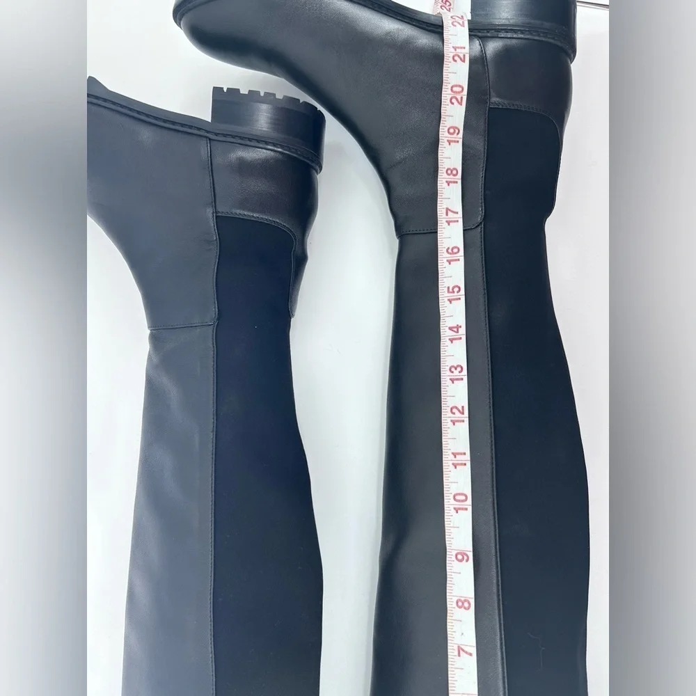 New $950 STUART WEITZMAN 5050 BOOT STRETCH LEATHER OVER THE KNEE BLACK 7.5 S4829